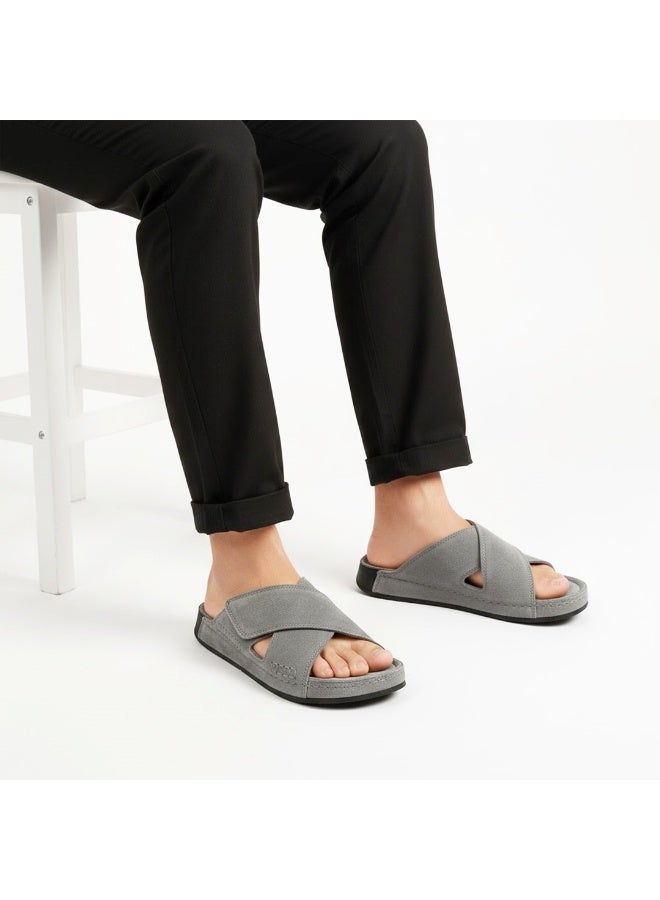 Stylish men's slippers with a modern and comfortable design – genuine leather and non-slip orthopedic sole, available in various sizes and colors. - Image 1